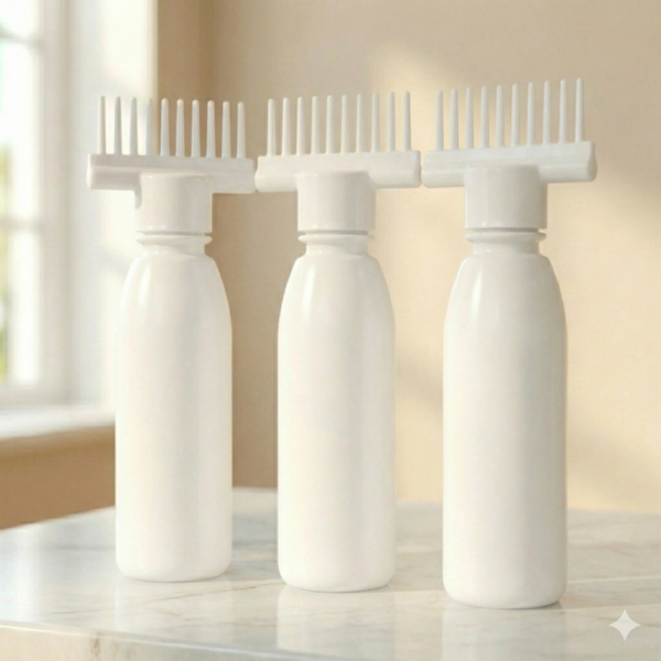 Three Hair oil bottles white colour Hair Oil Bottles