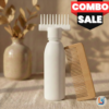 Hair oil bottle and wooden comb combo Wooden Comb and Hair Oil Bottle (Combo)