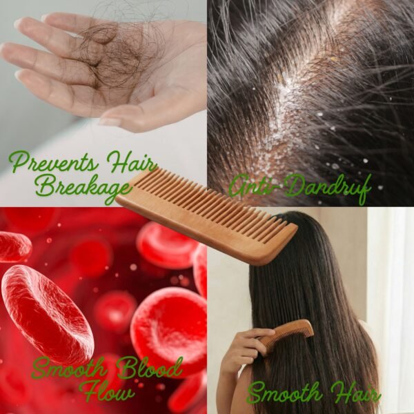 7 Wooden Comb and Hair Oil Bottle (Combo)