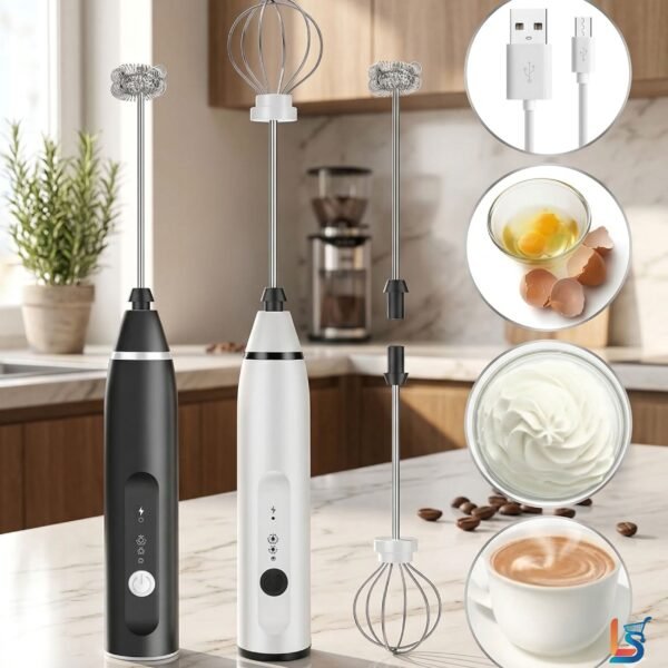 Coffee Beater 2 in 1 Rechargeable Electric Handheld Mixer